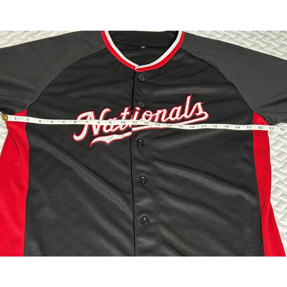 Washington Nationals 2019 MLB World Series  Black Baseball Jersey #8 Moore Sz Ld - Picture 11 of 11